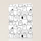 Funny diverse people crowd cartoon pattern Stationery Card Gallery Image 2
