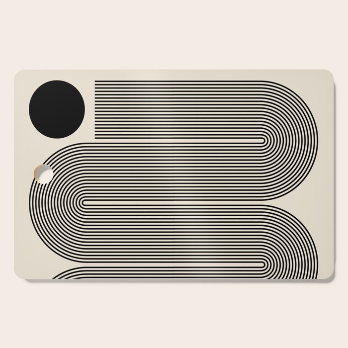 Abstraction_LINE_BLACK_DOT_VISUAL_ART_Minimlism_001A Cutting Board Gallery Image 1