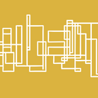 Mid-Century Modern Minimalist Architecture Stripe Pattern Mustard and White Coffee Mug Gallery Image 2