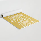 Mid-Century Modern Minimalist Architecture Stripe Pattern Mustard and White Yoga Mat Gallery Image 2