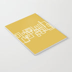 Mid-Century Modern Minimalist Architecture Stripe Pattern Mustard and White Notebook Gallery Image 3