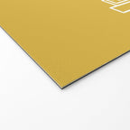 Mid-Century Modern Minimalist Architecture Stripe Pattern Mustard and White Welcome Mat Gallery Image 2