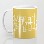 Mid-Century Modern Minimalist Architecture Stripe Pattern Mustard and White Coffee Mug Gallery Image 3