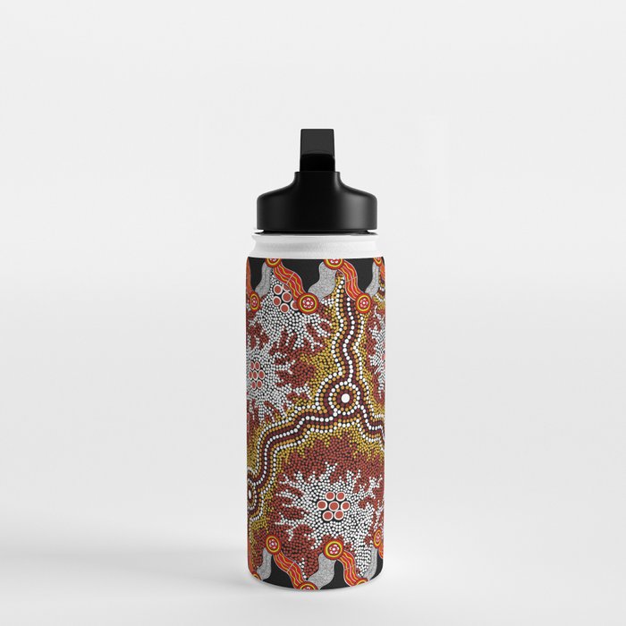 Aboriginal Art Authentic â Mountains Water Bottle Gallery Image 3