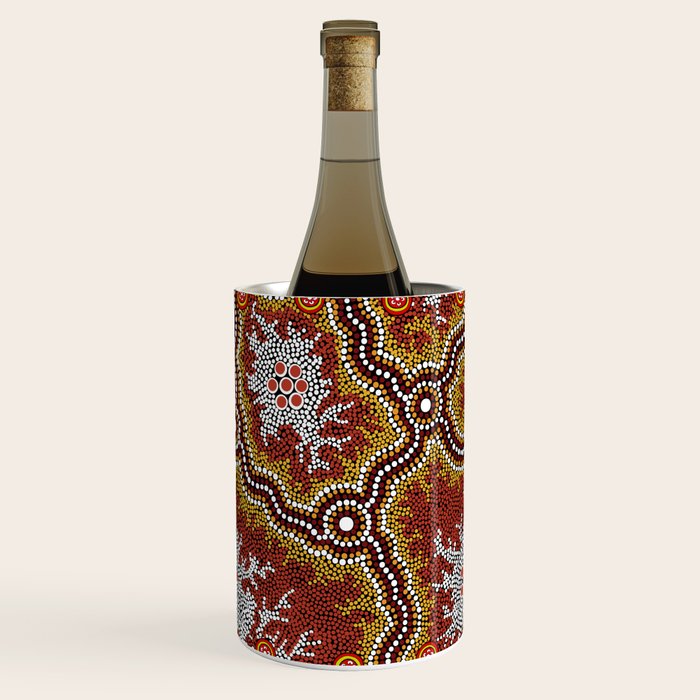 Aboriginal Art Authentic â Mountains Wine Chiller Gallery Image 1