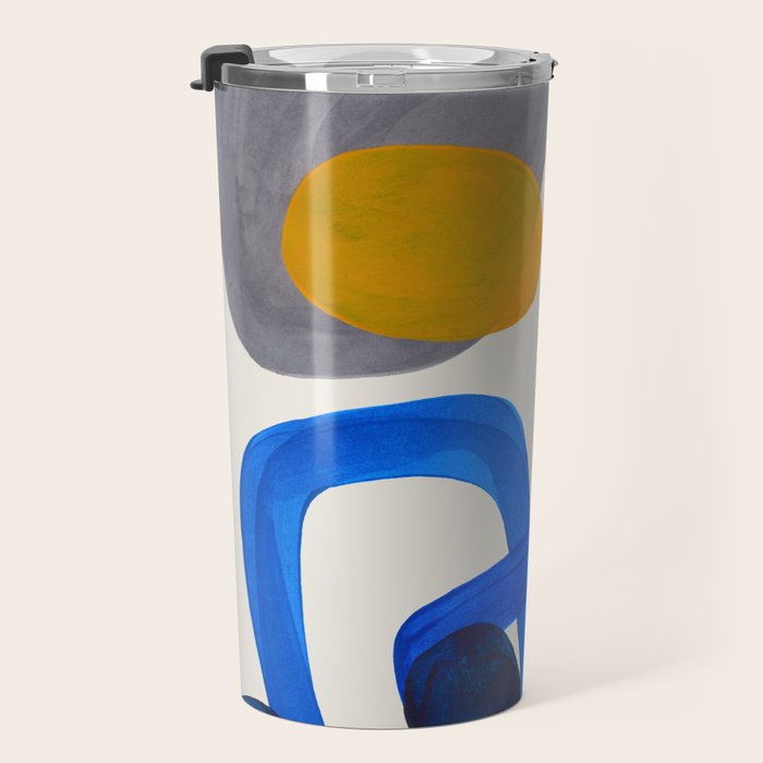 Mid Century Modern Abstract Minimalist Fun Colorful Shapes Marine Green Retro Vintage Fun Shapes Travel Mug Gallery Image 3
