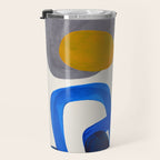 Mid Century Modern Abstract Minimalist Fun Colorful Shapes Marine Green Retro Vintage Fun Shapes Travel Mug Gallery Image 3