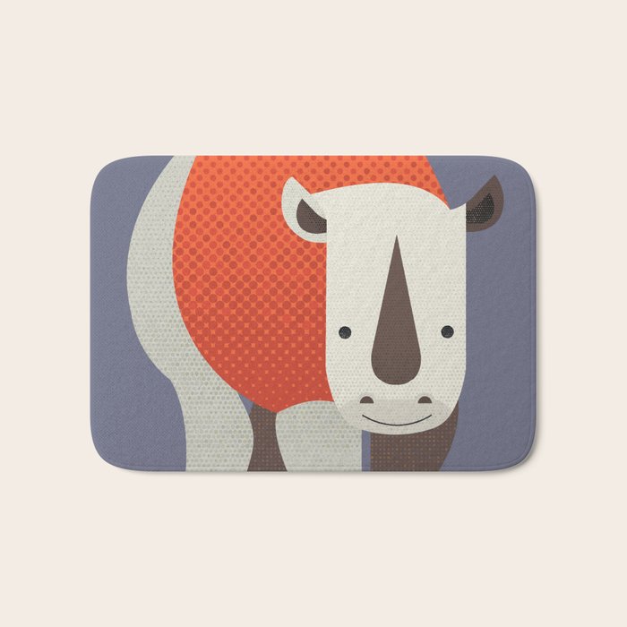 Whimsy Rhinoceros Bath Mat Gallery Image 1