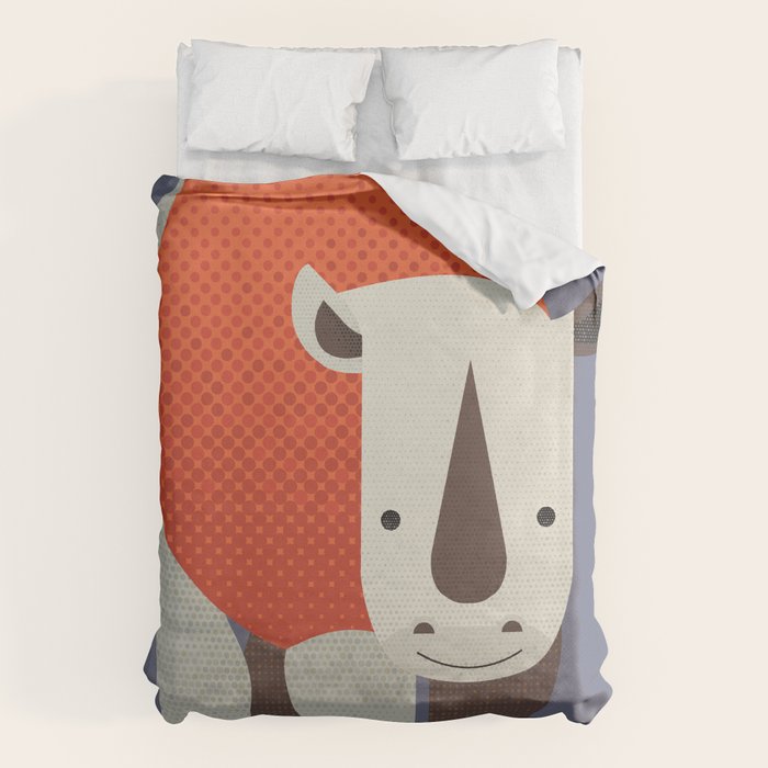 Whimsy Rhinoceros Duvet Cover Gallery Image 1