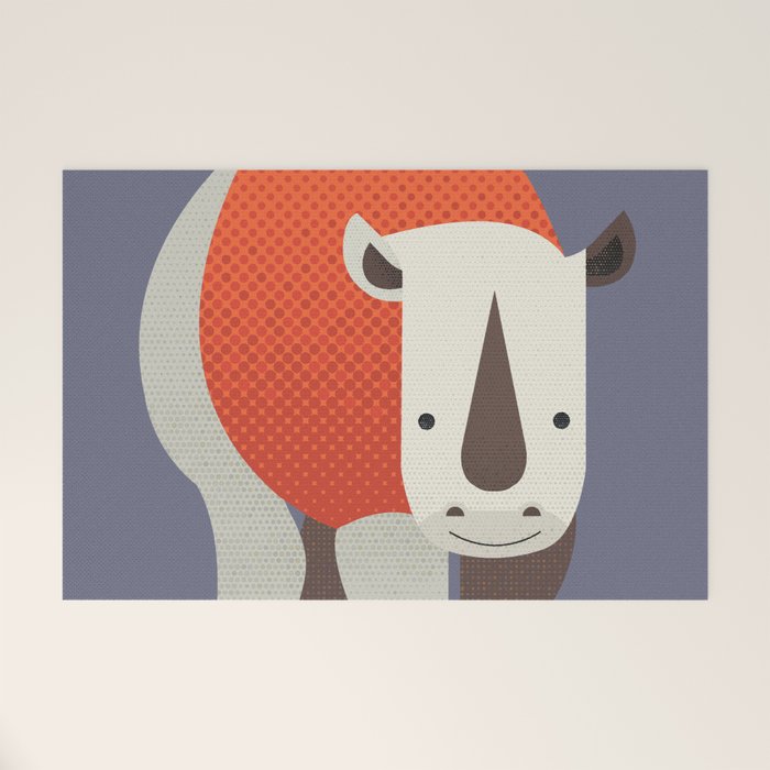 Whimsy Rhinoceros Welcome Mat Gallery Image 1