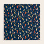 Cat Queens (Blue) Wood Wall Art Gallery Image 1