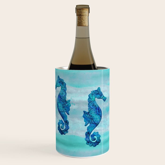 Blue Seahorse Couple Underwater Wine Chiller Gallery Image 3
