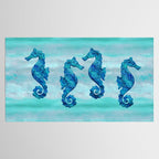 Blue Seahorse Couple Underwater Tablecloth Gallery Image 2