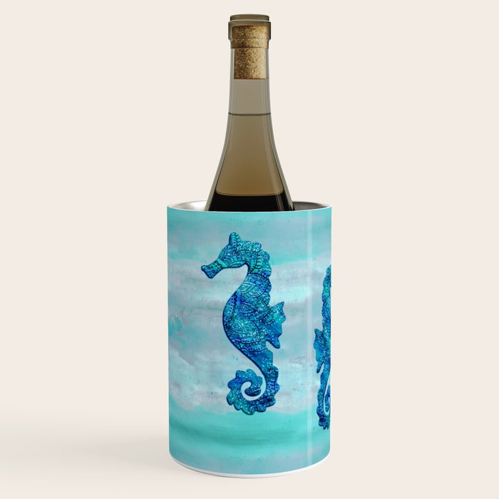 Blue Seahorse Couple Underwater Wine Chiller Gallery Image 2