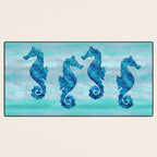 Blue Seahorse Couple Underwater Desk Mat Gallery Image 3