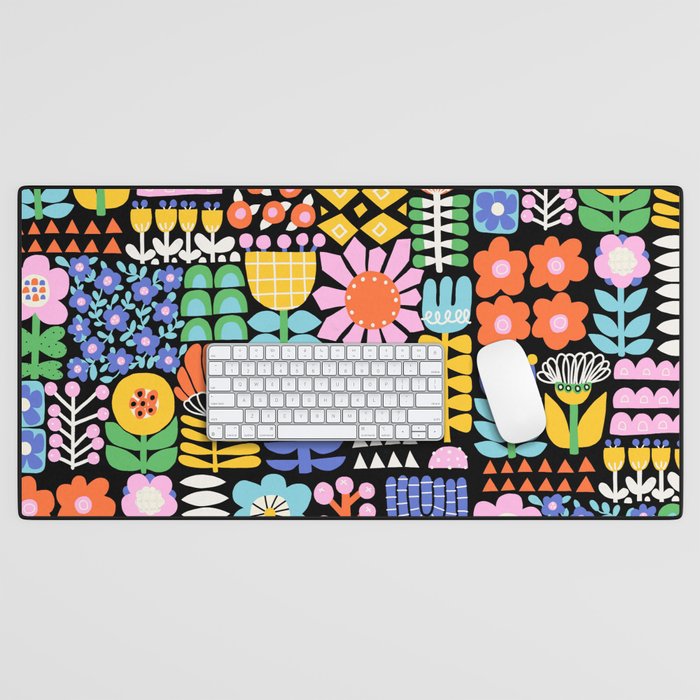 Maximalist Flower Collage Desk Mat Gallery Image 1