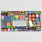 Maximalist Flower Collage Desk Mat Gallery Image 1