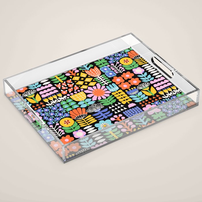 Maximalist Flower Collage Acrylic Tray Gallery Image 1