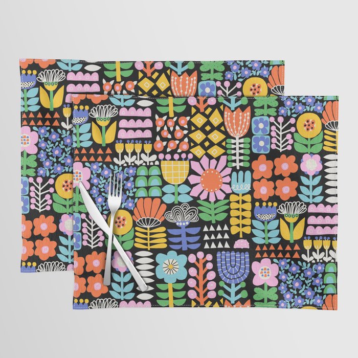 Maximalist Flower Collage Placemat Gallery Image 1