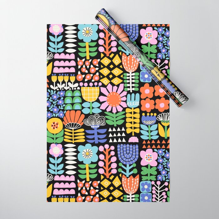 Maximalist Flower Collage Wrapping Paper Gallery Image 1