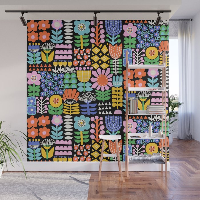 Maximalist Flower Collage Wall Mural Gallery Image 1
