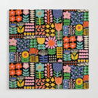 Maximalist Flower Collage Wood Wall Art Gallery Image 1