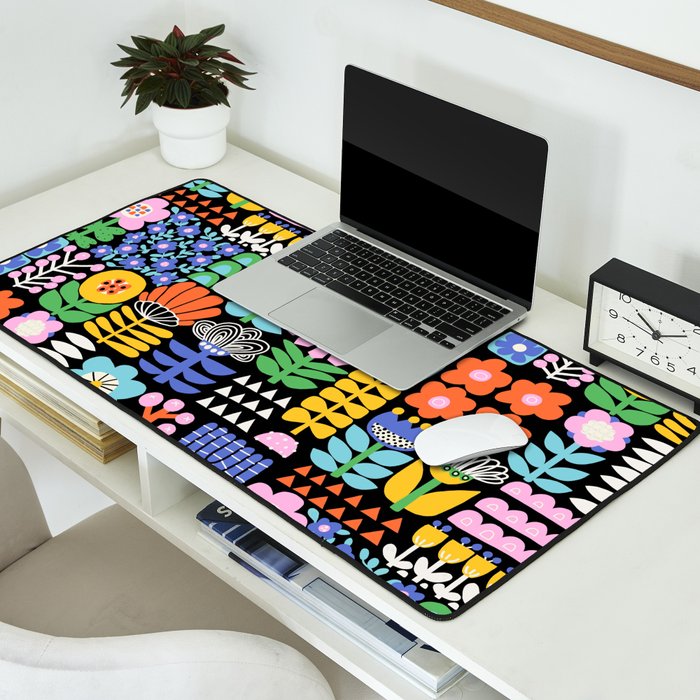 Maximalist Flower Collage Desk Mat Gallery Image 2