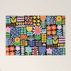 Maximalist Flower Collage Welcome Mat Gallery Image 1