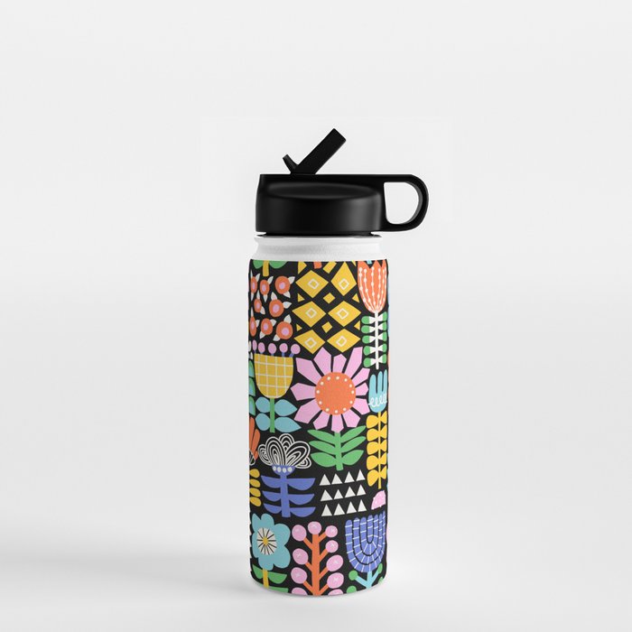 Maximalist Flower Collage Water Bottle Gallery Image 1
