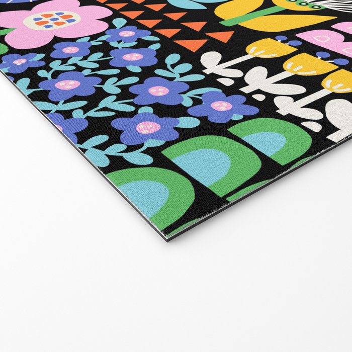 Maximalist Flower Collage Welcome Mat Gallery Image 2