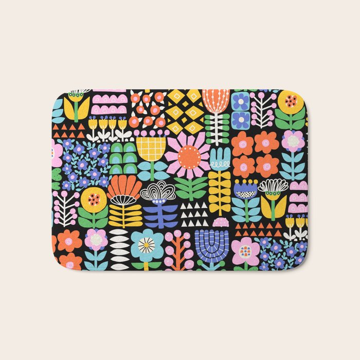 Maximalist Flower Collage Bath Mat Gallery Image 1