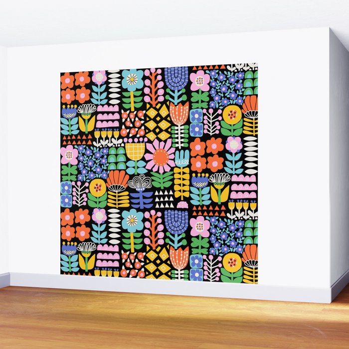 Maximalist Flower Collage Wall Mural Gallery Image 2