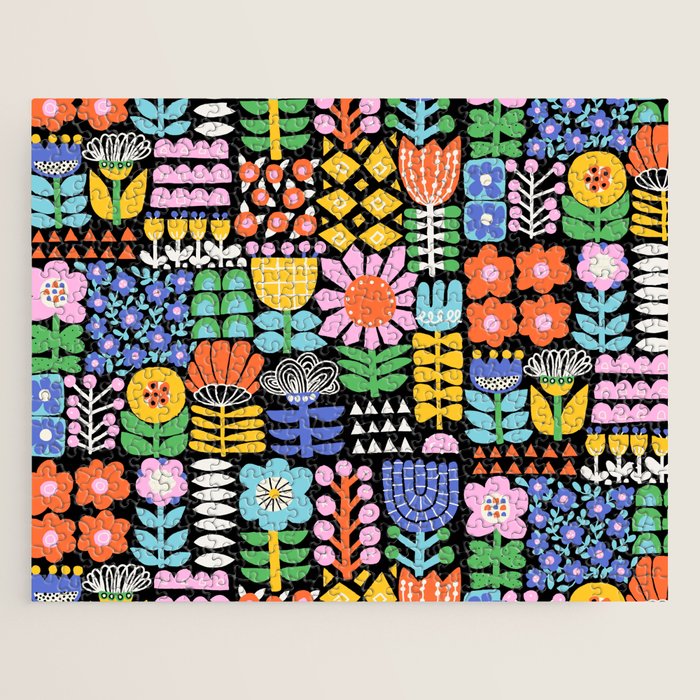 Maximalist Flower Collage Jigsaw Puzzle Gallery Image 1