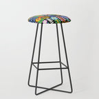 Maximalist Flower Collage Stool Gallery Image 1