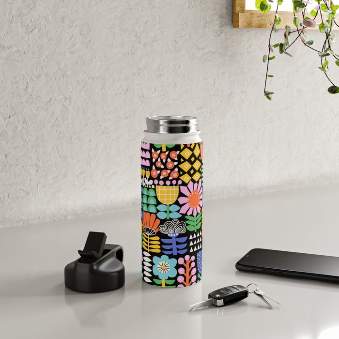 Maximalist Flower Collage Water Bottle Gallery Image 4