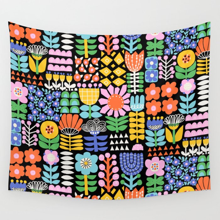 Maximalist Flower Collage Wall Tapestry Gallery Image 4
