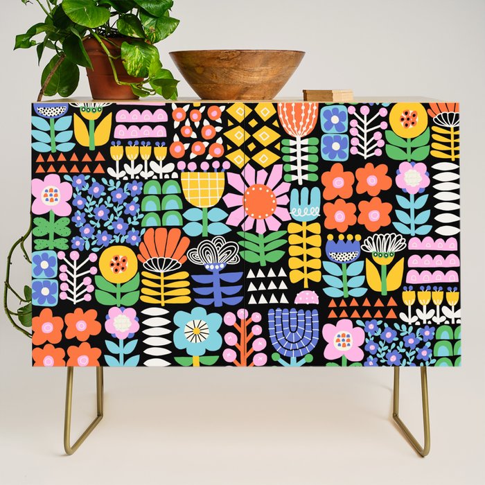 Maximalist Flower Collage Credenza Gallery Image 1