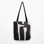 Mid Century Modern Minimalist Abstract Art Brush Strokes Black & White Ink Art Ancient Stripes Tote Bag Gallery Image 2