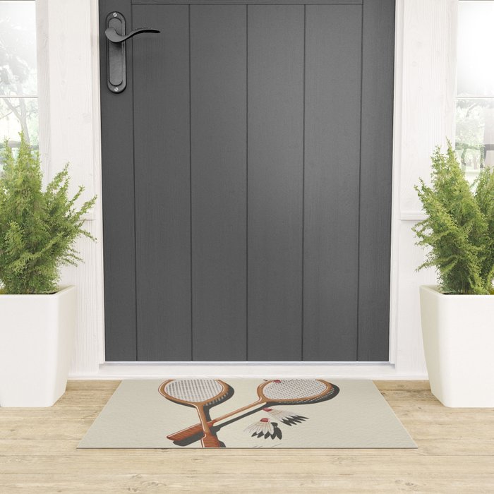 Badminton Retro Welcome Mat Gallery Image 3