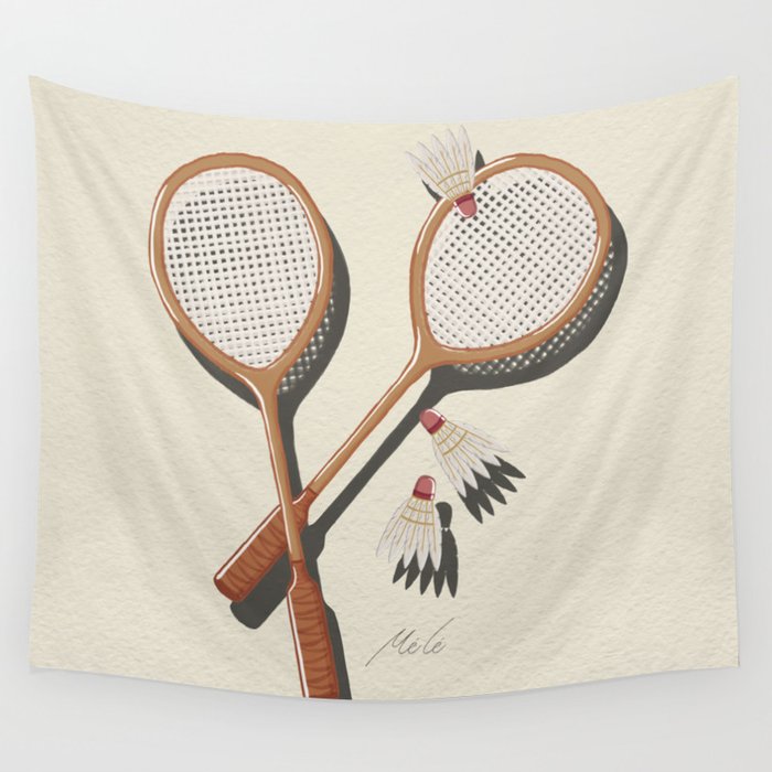Badminton Retro Wall Tapestry Gallery Image 1