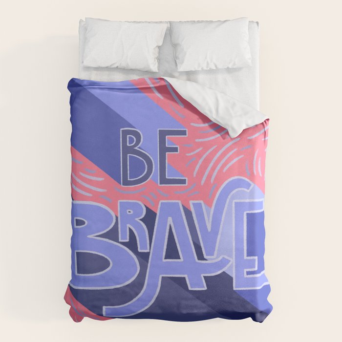 Be brave - purple and pink Duvet Cover Gallery Image 1