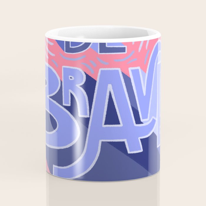 Be brave - purple and pink Coffee Mug Gallery Image 4