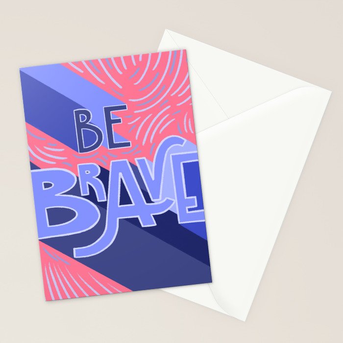 Be brave - purple and pink Stationery Card Gallery Image 2