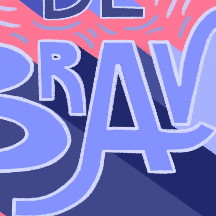 Be brave - purple and pink Coffee Mug Gallery Image 2