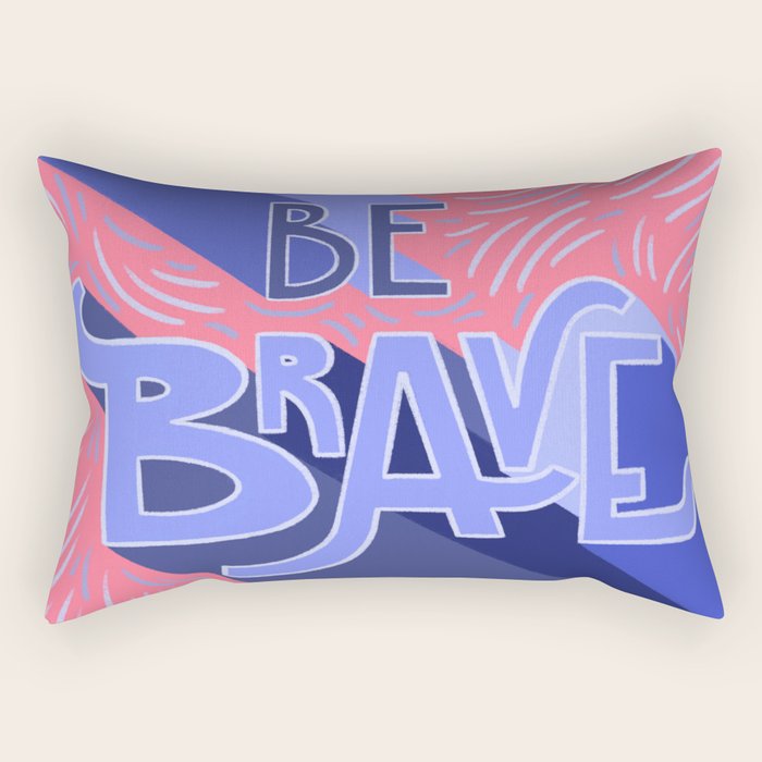 Be brave - purple and pink Rectangular Pillow Gallery Image 2