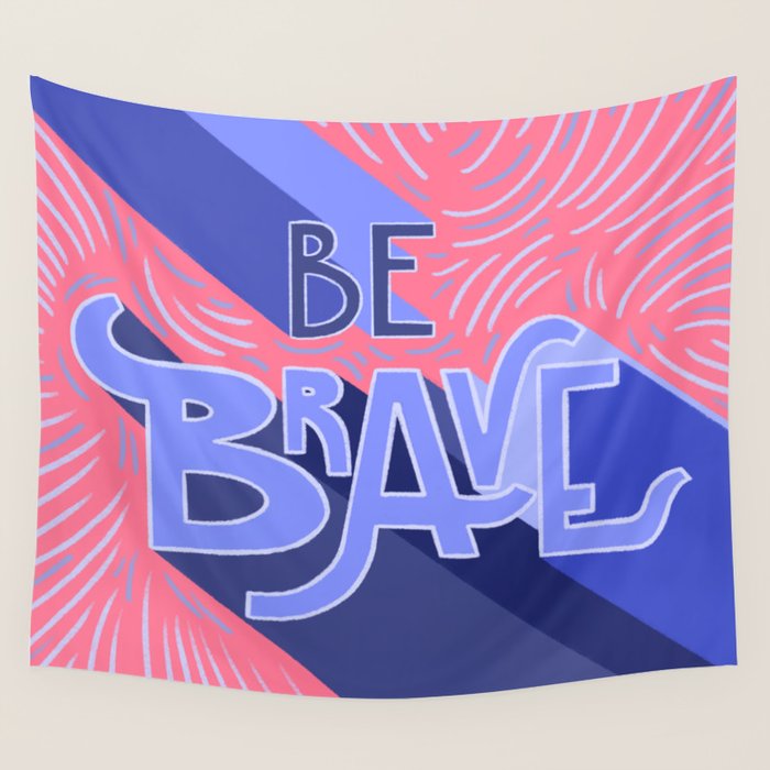 Be brave - purple and pink Wall Tapestry Gallery Image 4
