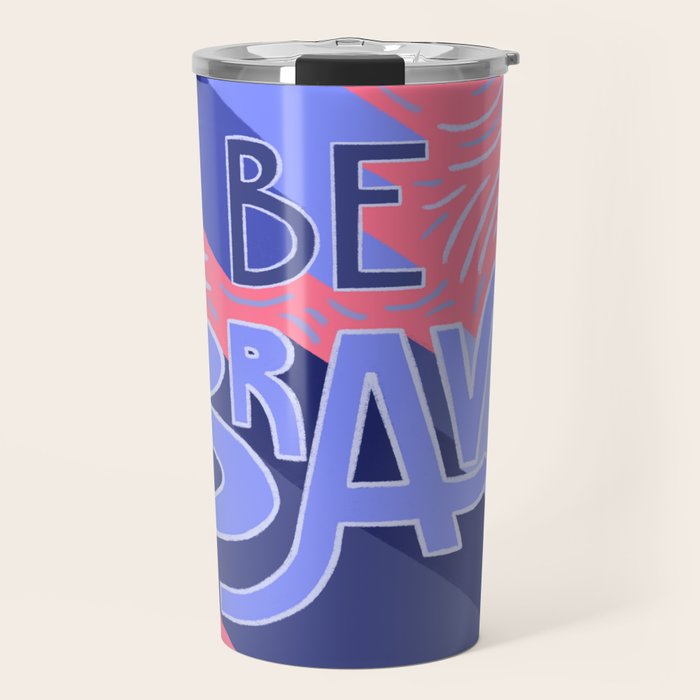 Be brave - purple and pink Travel Mug Gallery Image 1