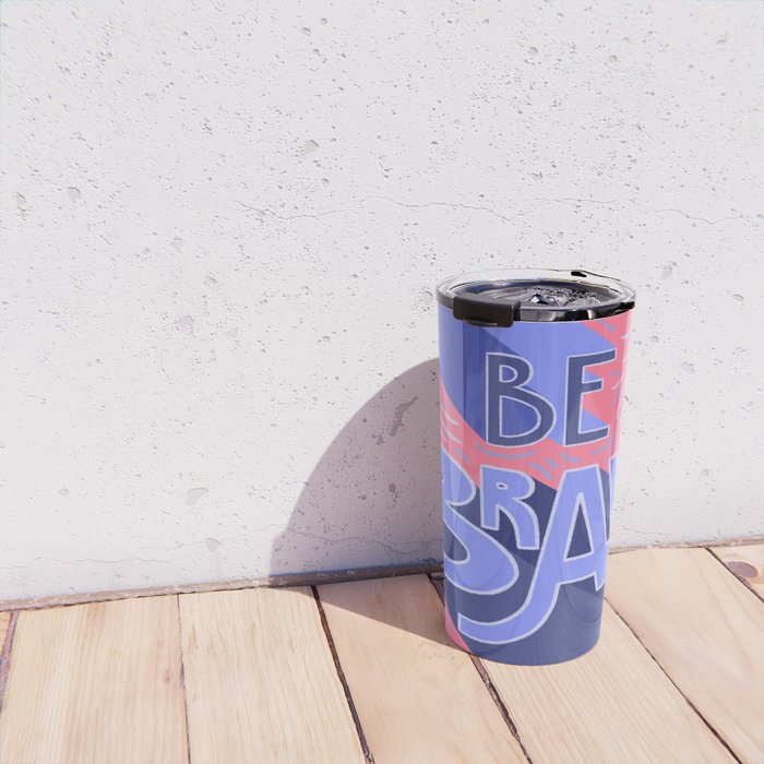 Be brave - purple and pink Travel Mug Gallery Image 4