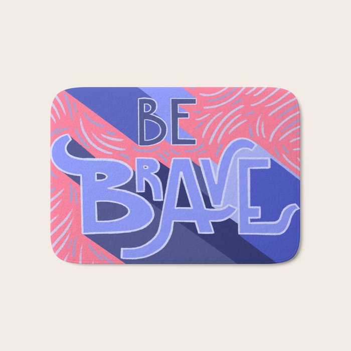 Be brave - purple and pink Bath Mat Gallery Image 1