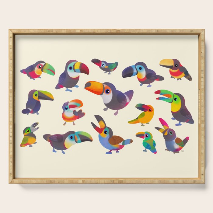 Toucan - pastel Serving Tray Gallery Image 1